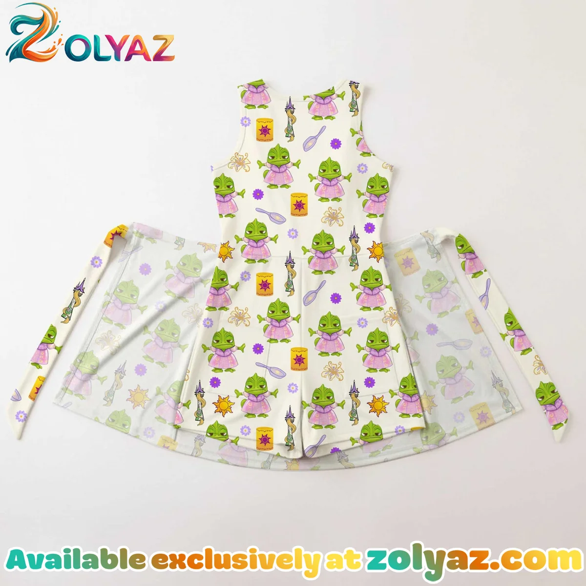 Girls Rapunzel Pascal Athletic Dress - Tennis Dress Skirt, Family Matching Disney Outfit Girls Rapunzel Pascal Athletic Dress - Tennis Dress Skirt, Family Matching Disney Outfit