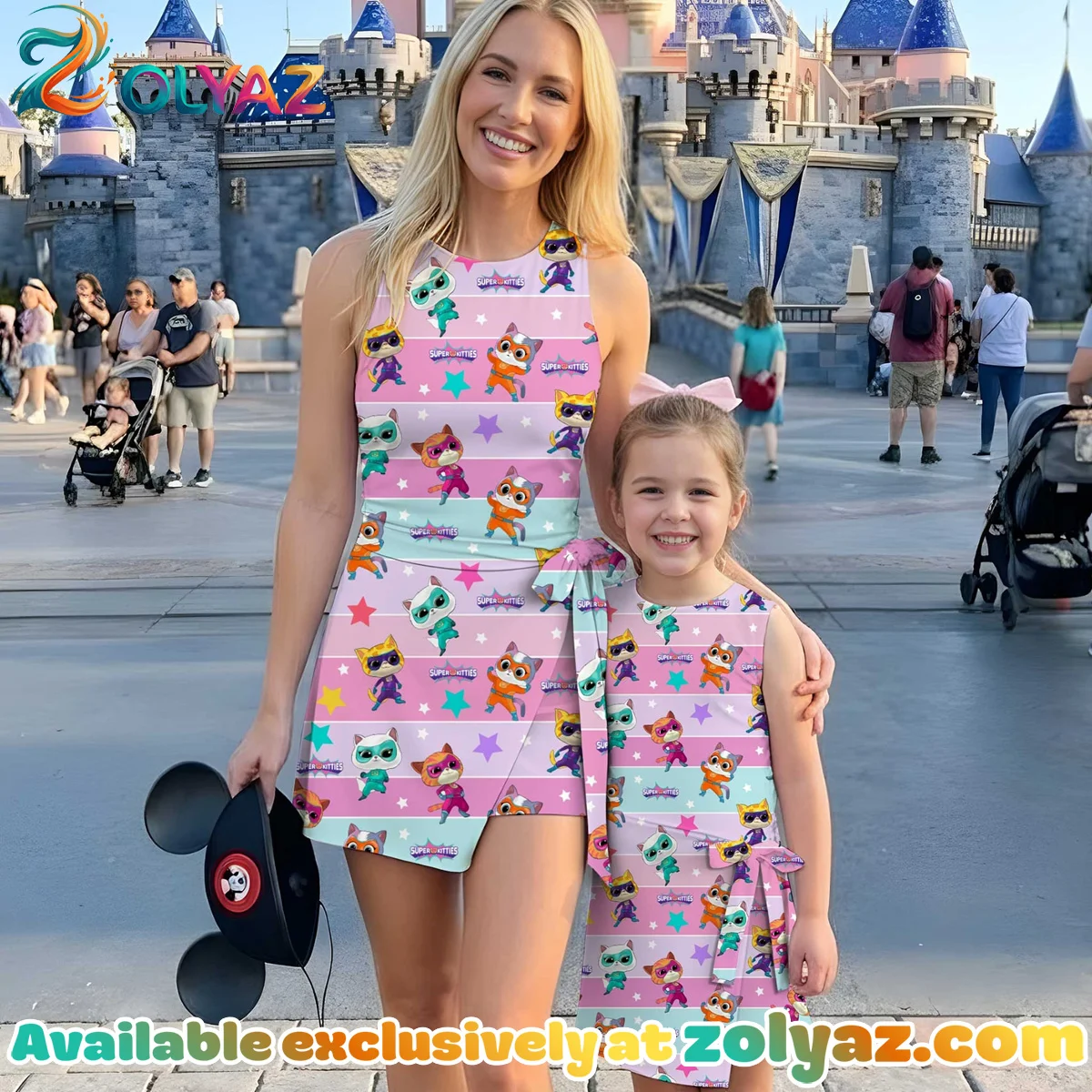 Girls SuperKitties Pastel Athletic Dress - Tennis Dress Skirt, Family Matching Disney Outfit