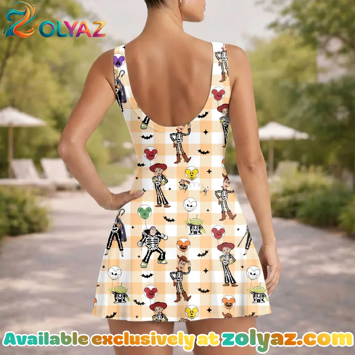Girls Toy Story Halloween Checkerboard Athletic Dress - Tennis Dress Skirt, Family Matching Disney Outfit Girls Toy Story Halloween Checkerboard Athletic Dress - Tennis Dress Skirt, Family Matching Disney Outfit