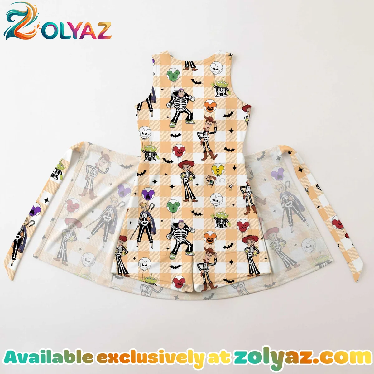 Girls Toy Story Halloween Checkerboard Athletic Dress - Tennis Dress Skirt, Family Matching Disney Outfit Girls Toy Story Halloween Checkerboard Athletic Dress - Tennis Dress Skirt, Family Matching Disney Outfit