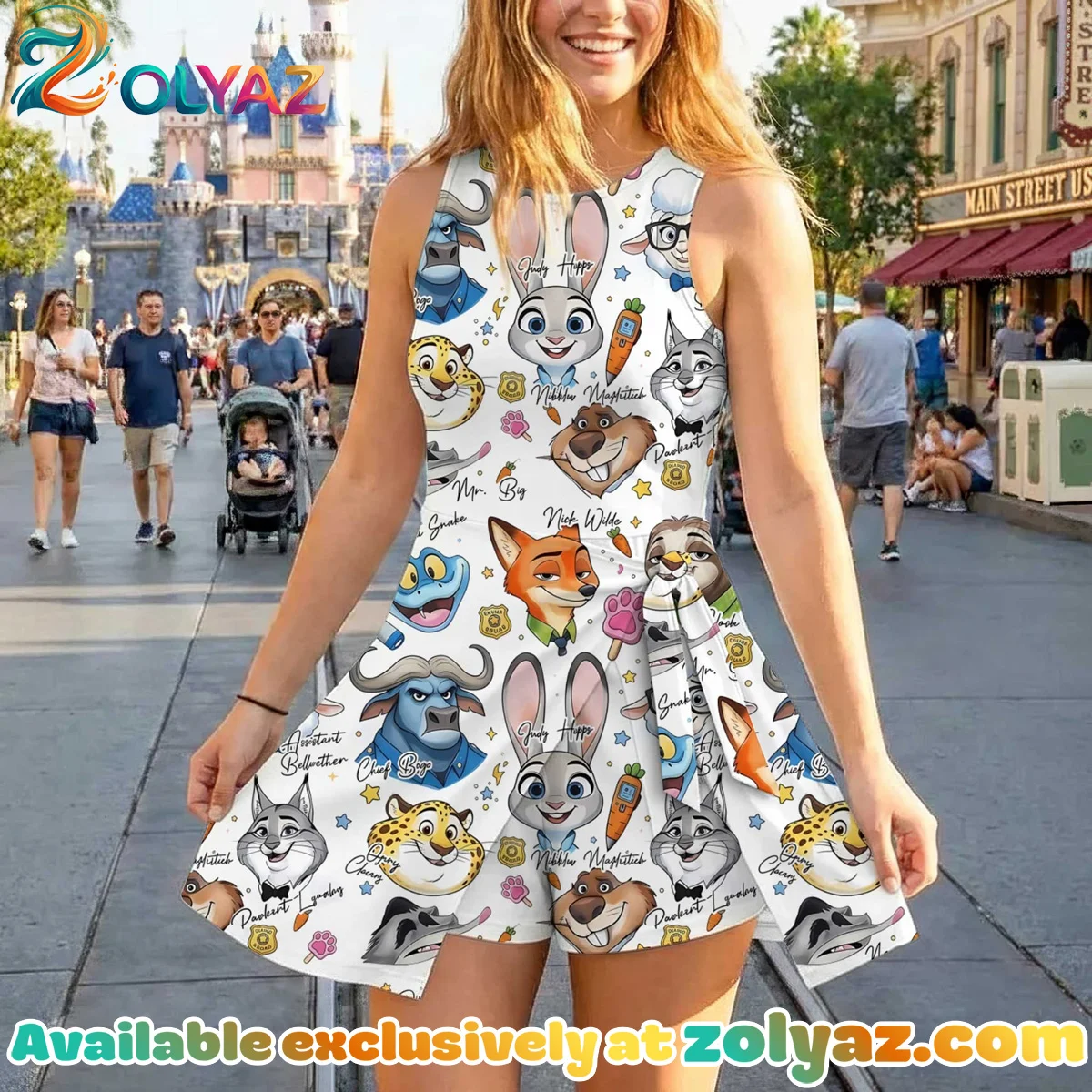 Girls Zootopia Characters Athletic Dress - Tennis Dress Skirt, Family Matching Disney Outfit Girls Zootopia Characters Athletic Dress - Tennis Dress Skirt, Family Matching Disney Outfit