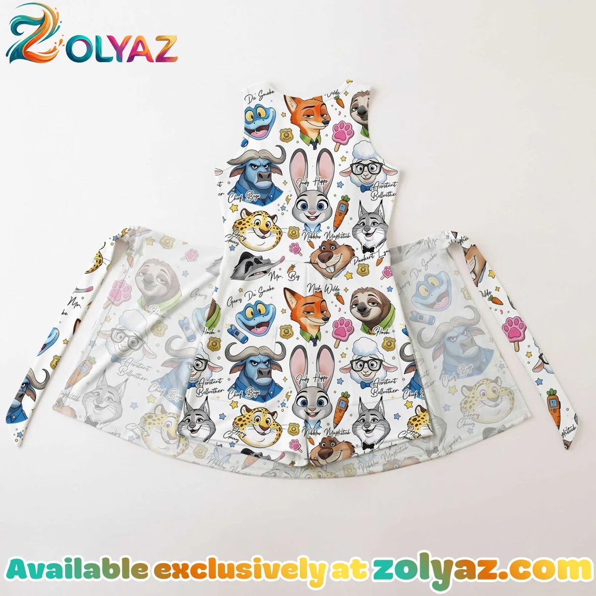 Girls Zootopia Characters Athletic Dress - Tennis Dress Skirt, Family Matching Disney Outfit Girls Zootopia Characters Athletic Dress - Tennis Dress Skirt, Family Matching Disney Outfit