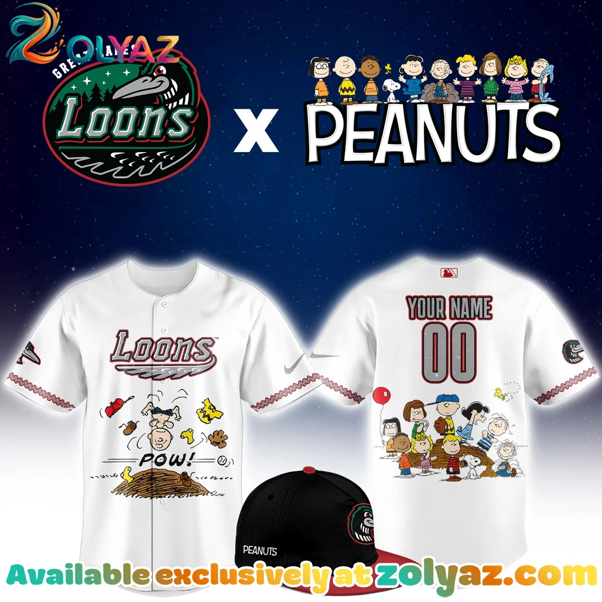 Great Lakes Loons Peanuts Night Jersey