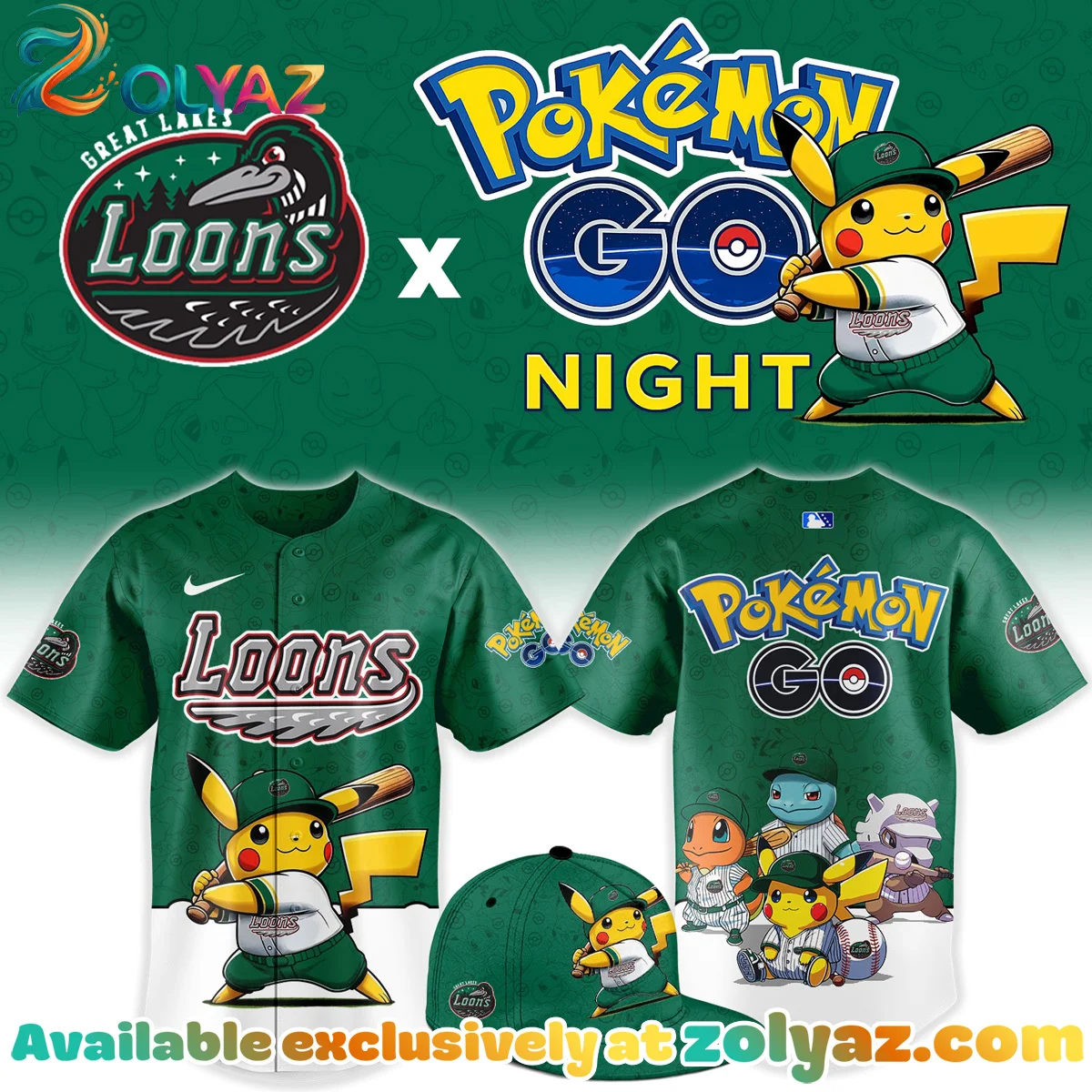 Great Lakes Loons Pokemon GO Night Jersey