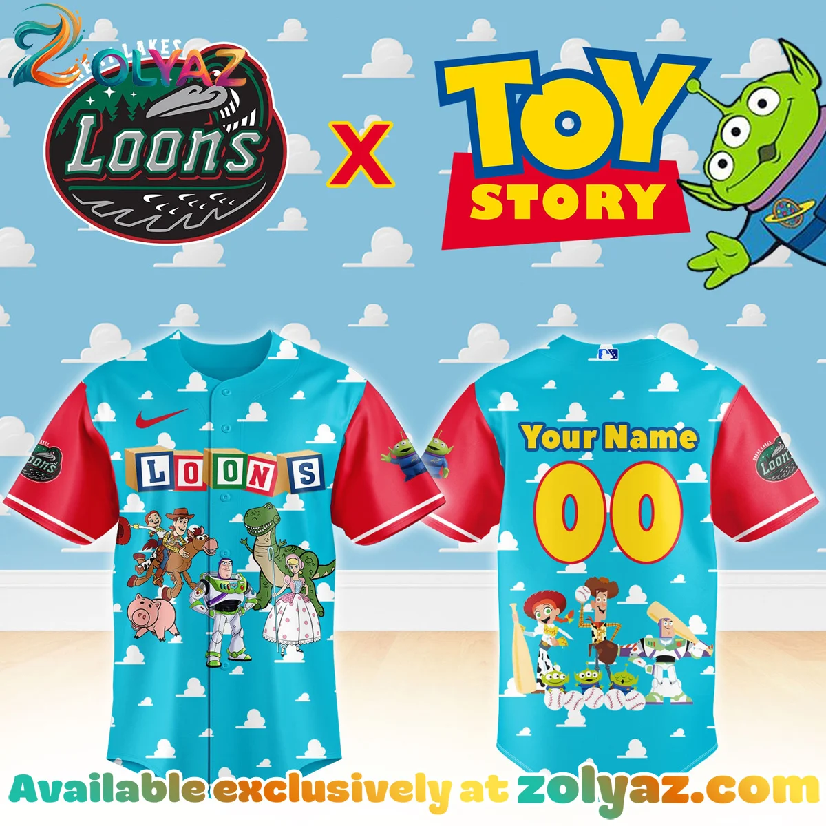 Great Lakes Loons Toy Story Night Jersey Great Lakes Loons Toy Story Night Jersey