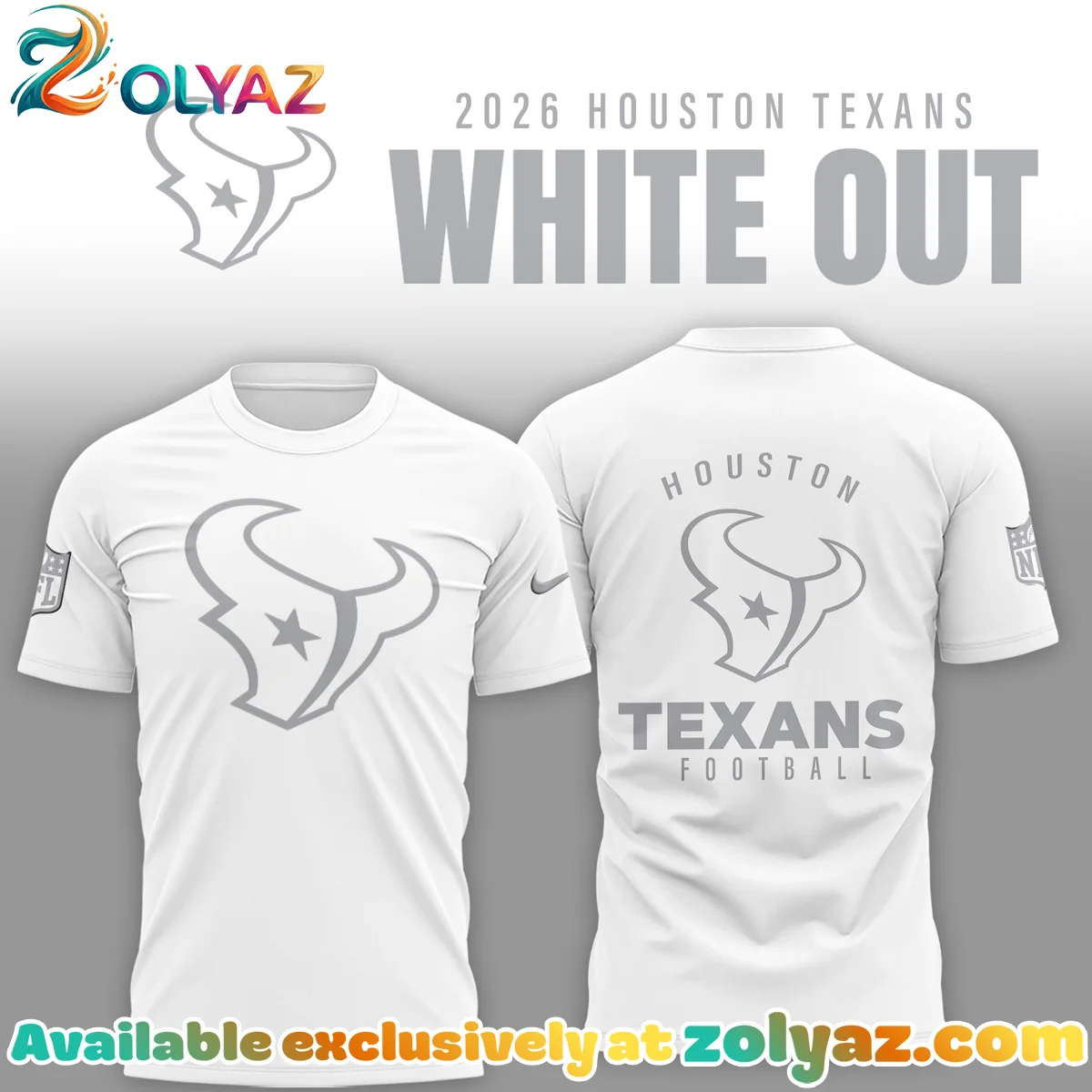 Houston Texans White Out T-Shirt & Hoodie Houston Texans White Out T-Shirt & Hoodie