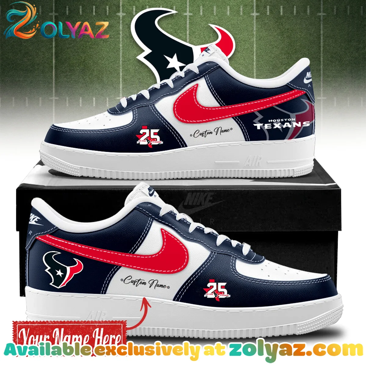 Houston Texans Custom Air Force 1 & Jordan 1 Shoes [Drop 2]