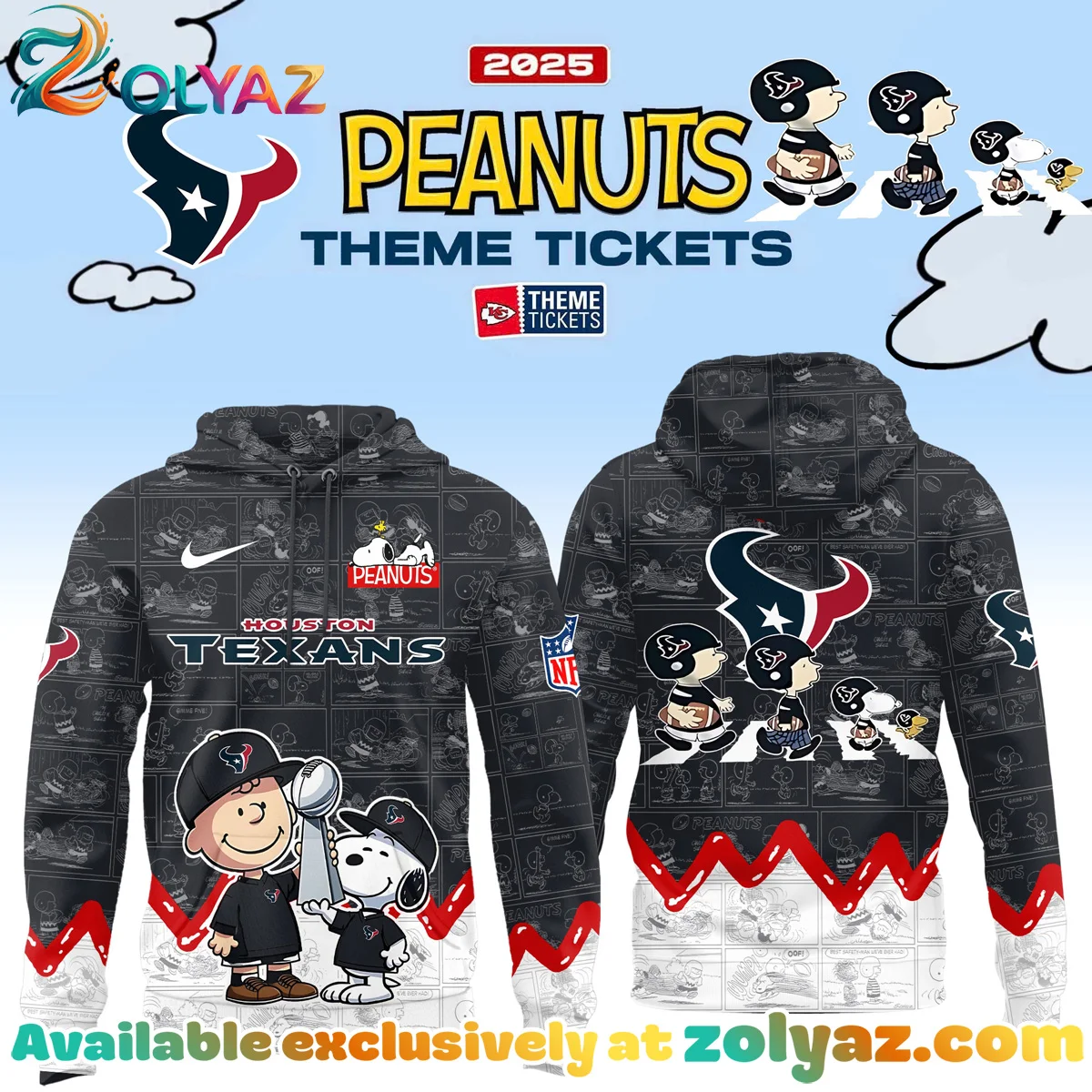 Houston Texans x Peanuts T-Shirt & Hoodie