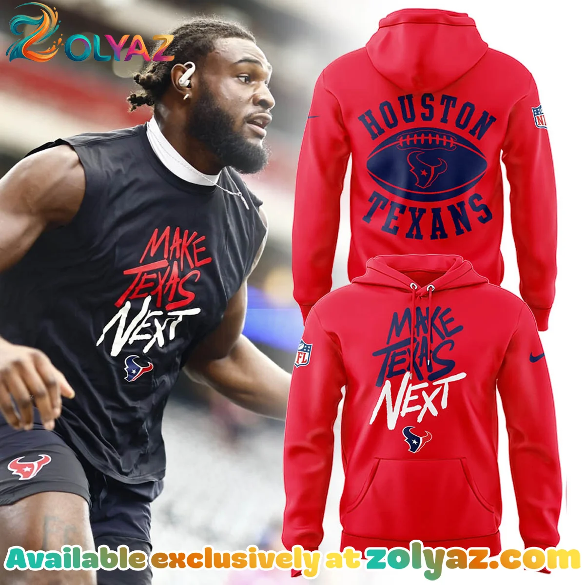 Houston Texans Make Texas Next T-Shirt & Hoodie (Style 3)