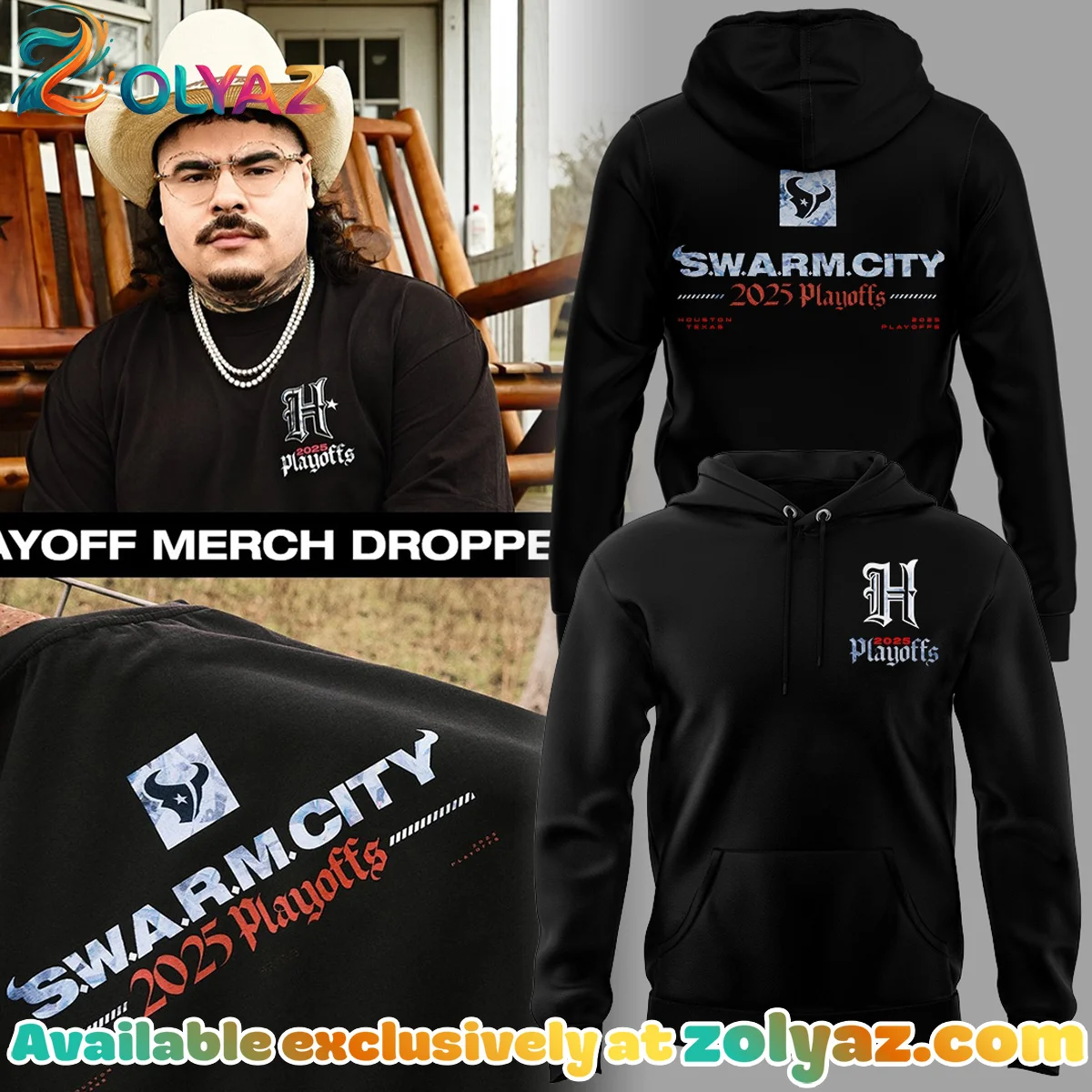Houston Texans SWARM City T-Shirt & Hoodie [Drop 3]