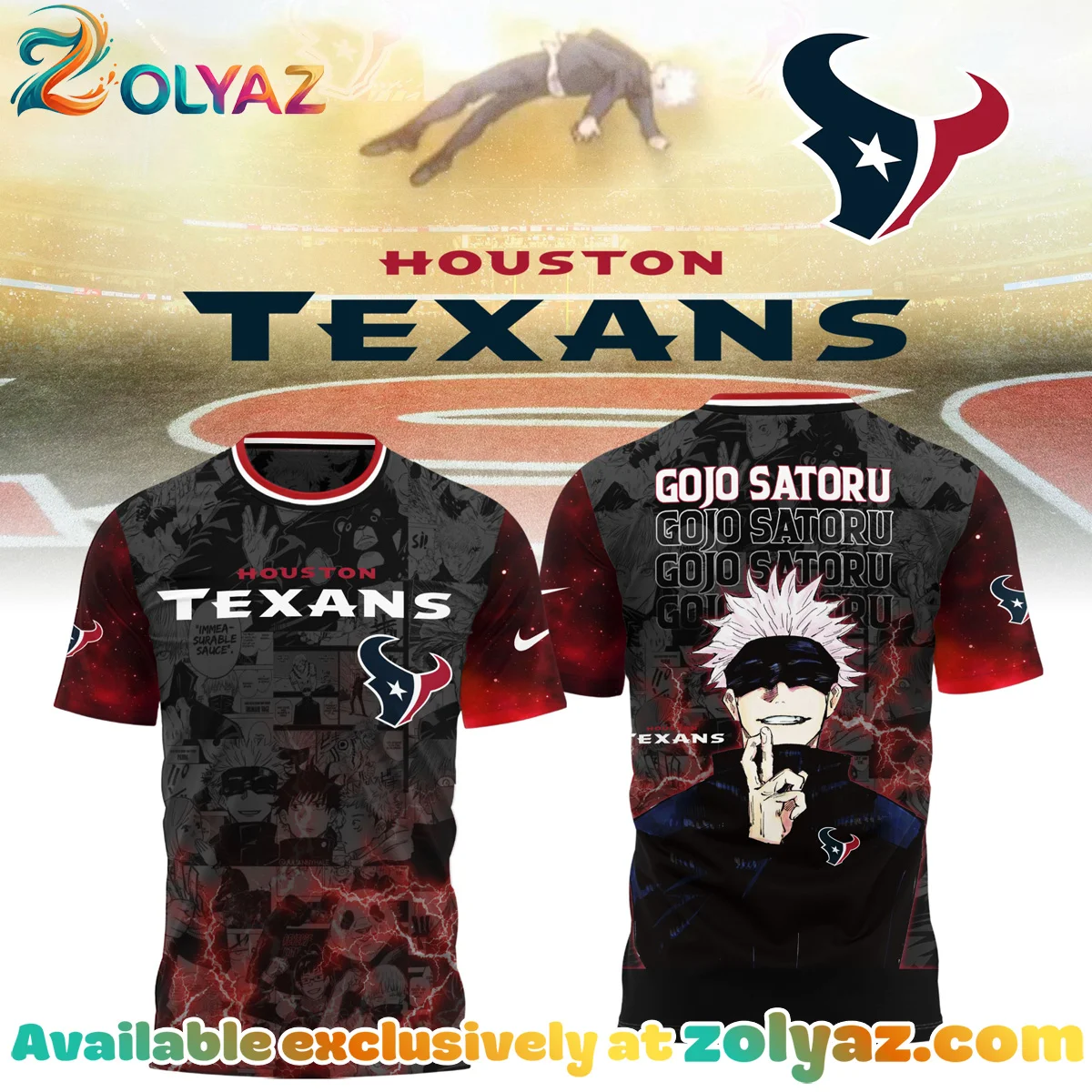 Houston Texans x Jujutsu Kaisen T-Shirt & Hoodie [Drop 2]