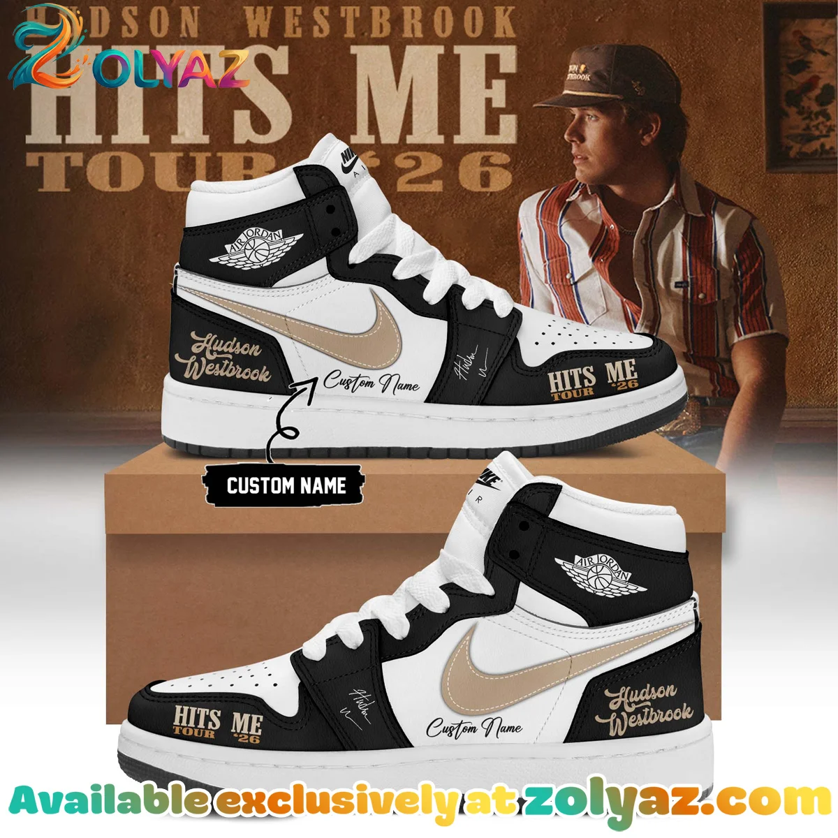 Hudson Westbrook Hits Me Tour Custom Air Force 1 & Jordan 1 Shoes (Style 8)