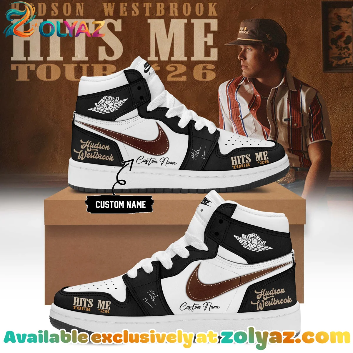 Hudson Westbrook Hits Me Tour Custom Air Force 1 & Jordan 1 Shoes - Variant 9