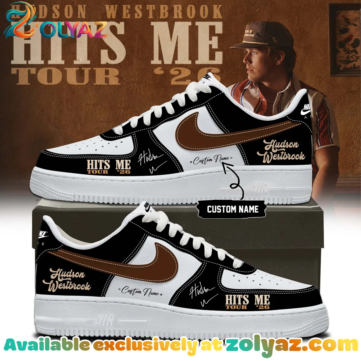 Hudson Westbrook Hits Me Tour Custom Air Force 1 & Jordan 1 Shoes - Series 10
