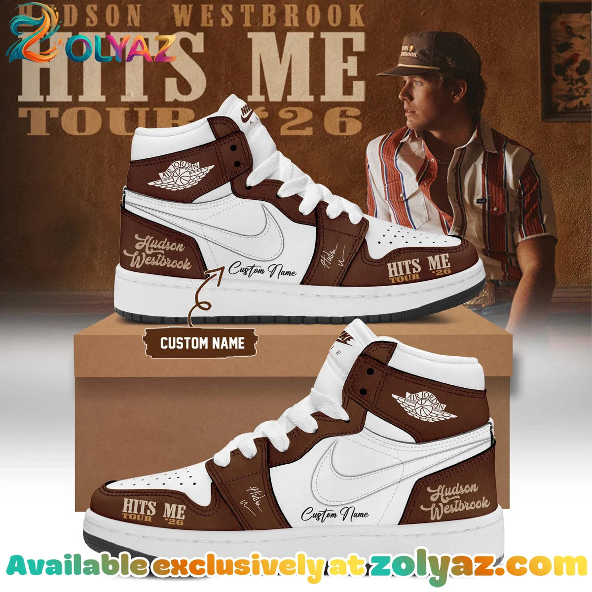 Hudson Westbrook Hits Me Tour Custom Air Force 1 & Jordan 1 Shoes - Variant 13