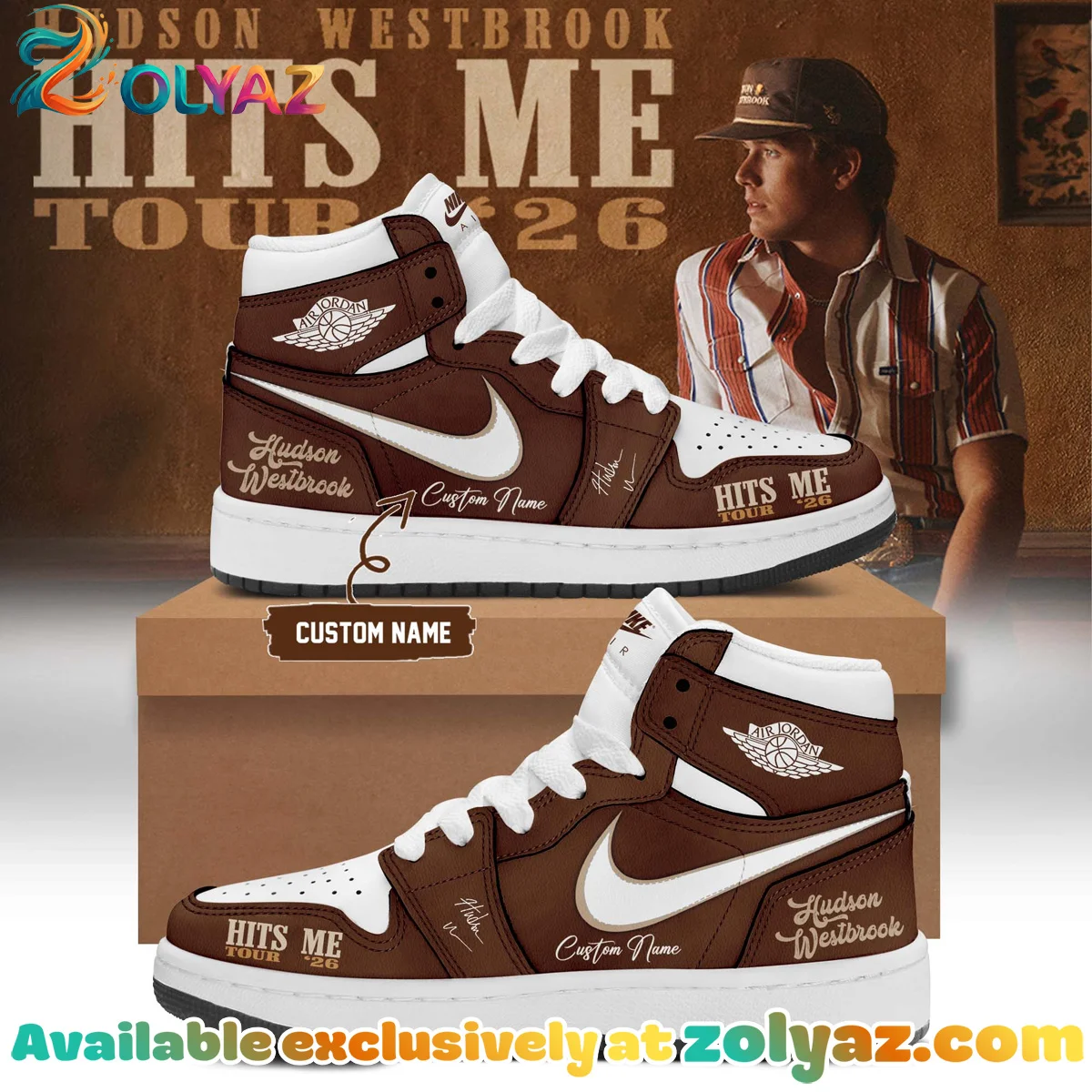 Hudson Westbrook Hits Me Tour Custom Air Force 1 & Jordan 1 Shoes - Variant 15