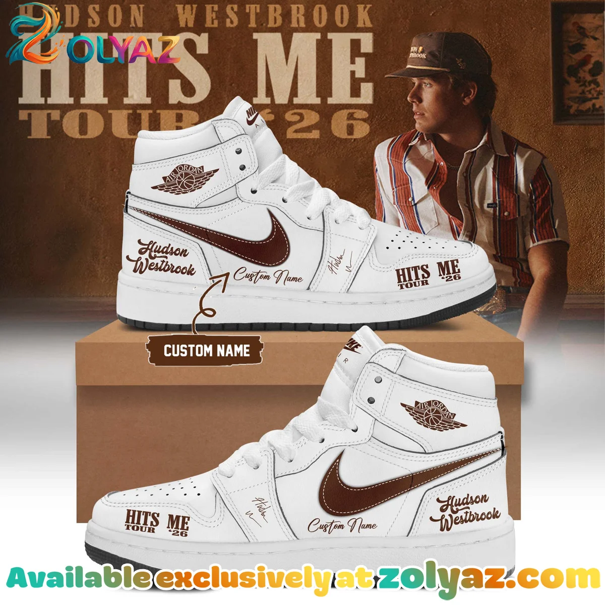 Hudson Westbrook Hits Me Tour Custom Air Force 1 & Jordan 1 Shoes - Variant 18