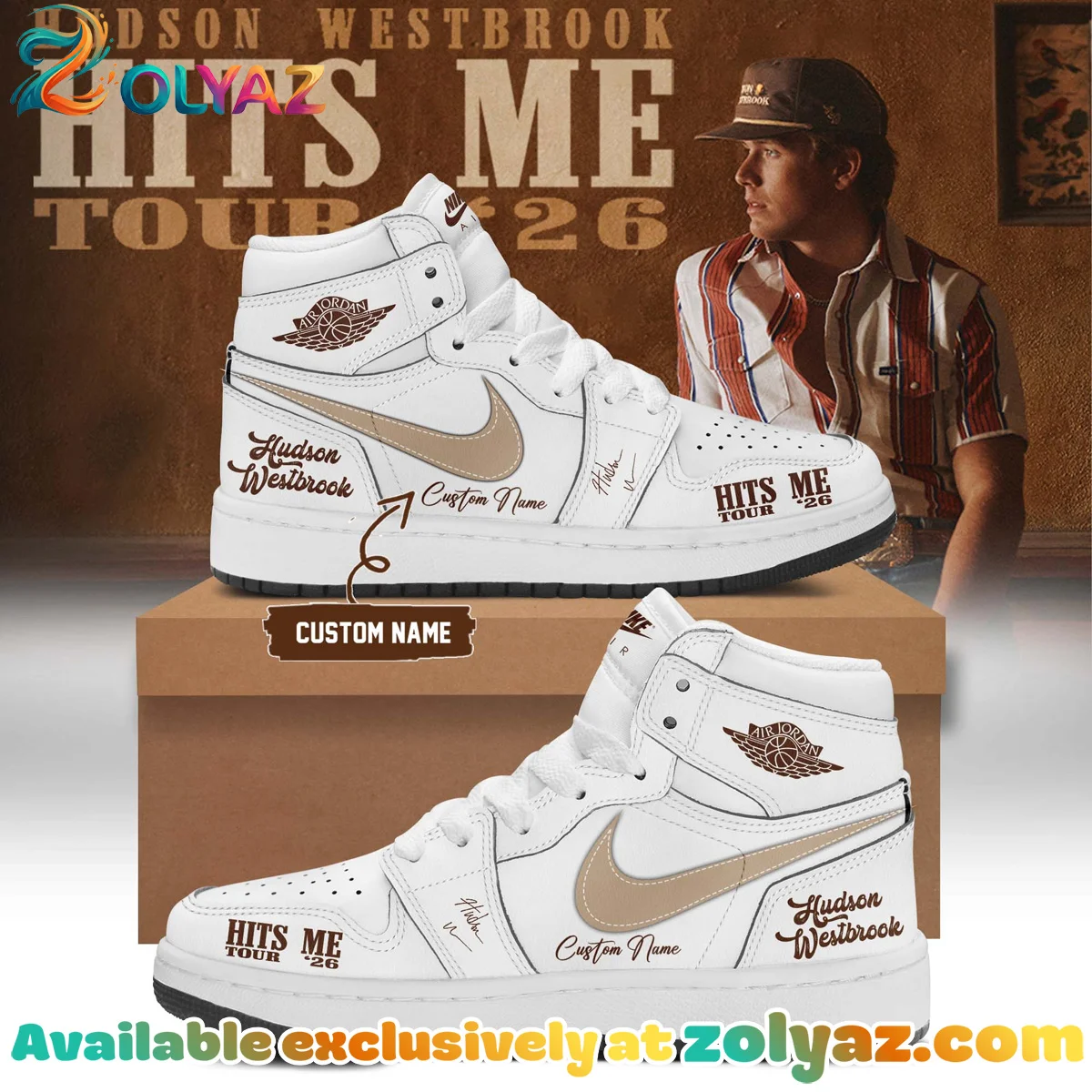 Hudson Westbrook Hits Me Tour Custom Air Force 1 & Jordan 1 Shoes (Release 20)