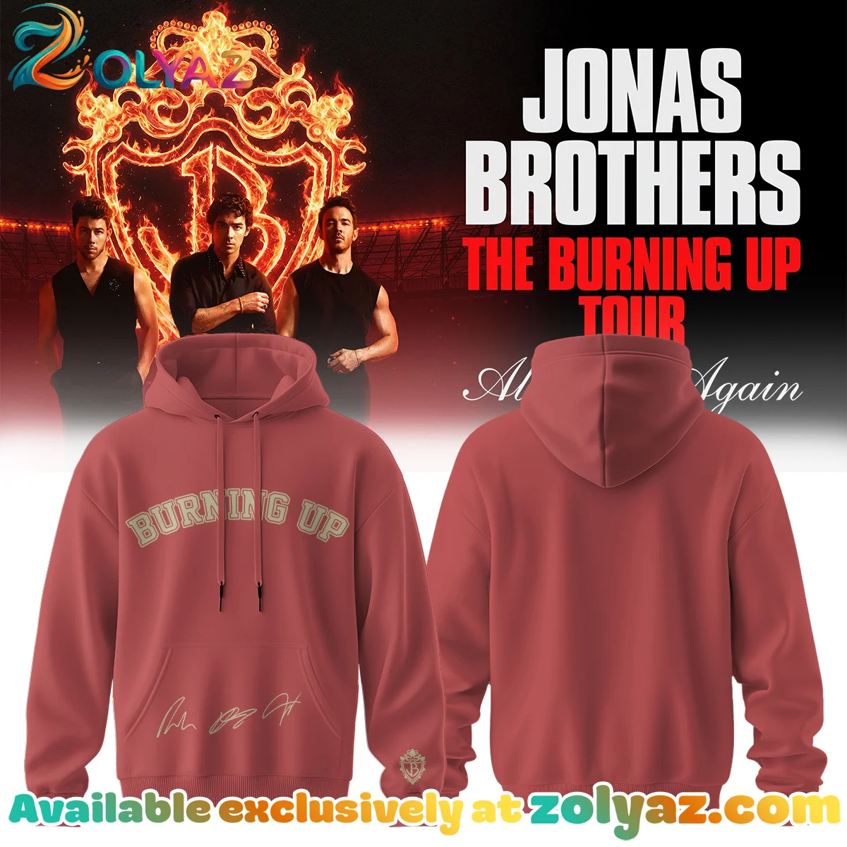 Jonas Brothers The Burning Up Tour Shirt & Hoodie [Batch 1]
