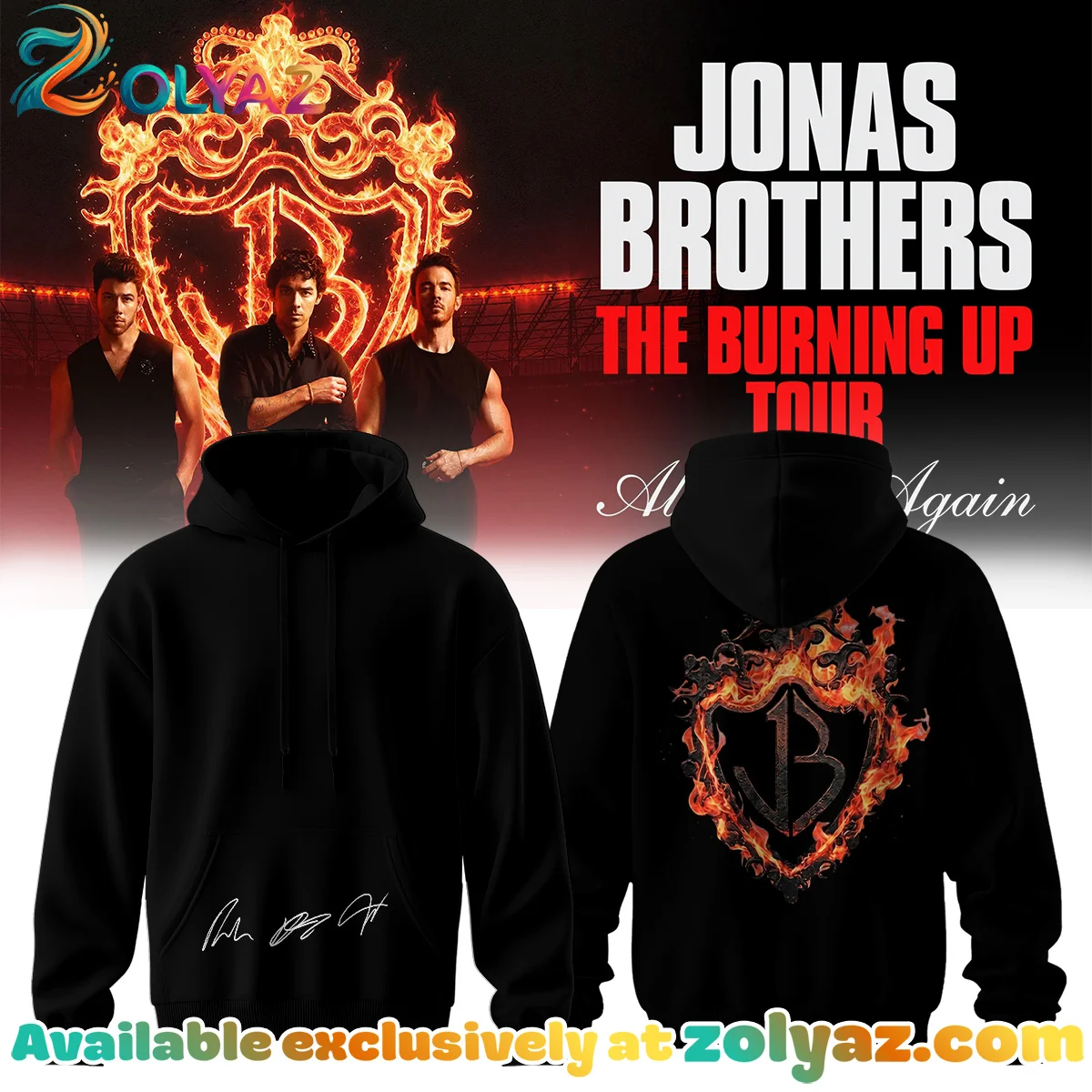 Jonas Brothers The Burning Up Tour T-Shirt & Hoodie (Style 4)
