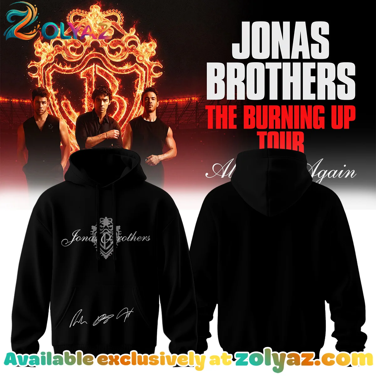 Jonas Brothers The Burning Up Tour Shirt & Hoodie - Series 3