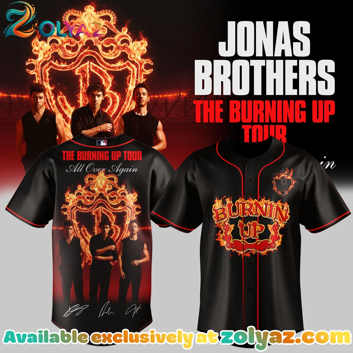 Jonas Brothers The Burning Up Tour Jersey (Design 8)