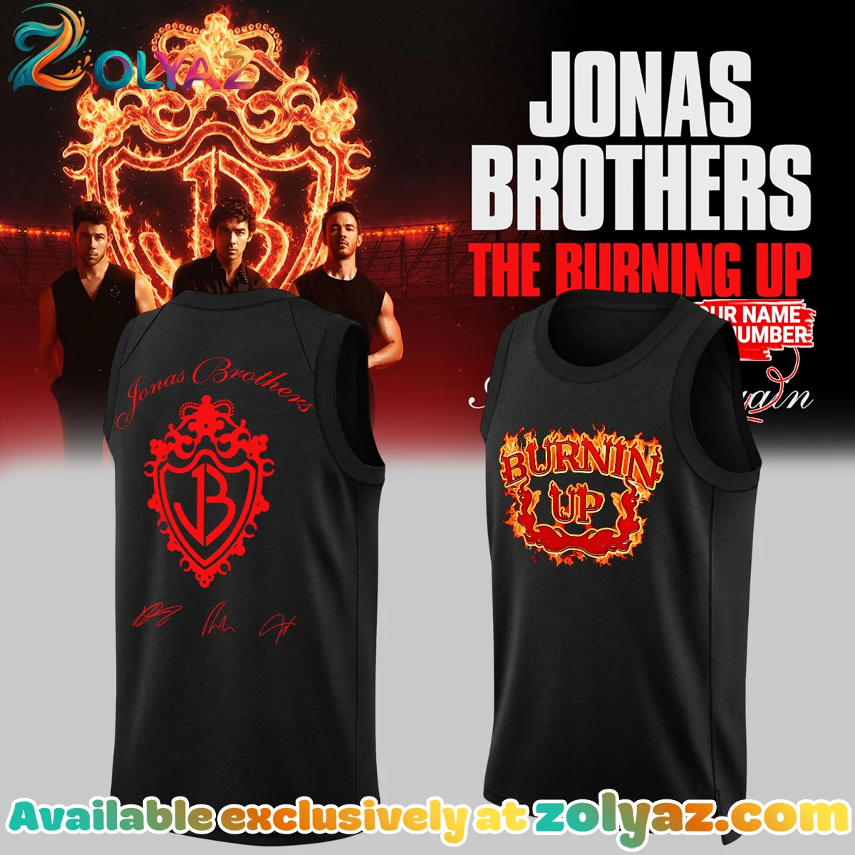 Jonas Brothers The Burning Up Tour Jersey (Style 12)