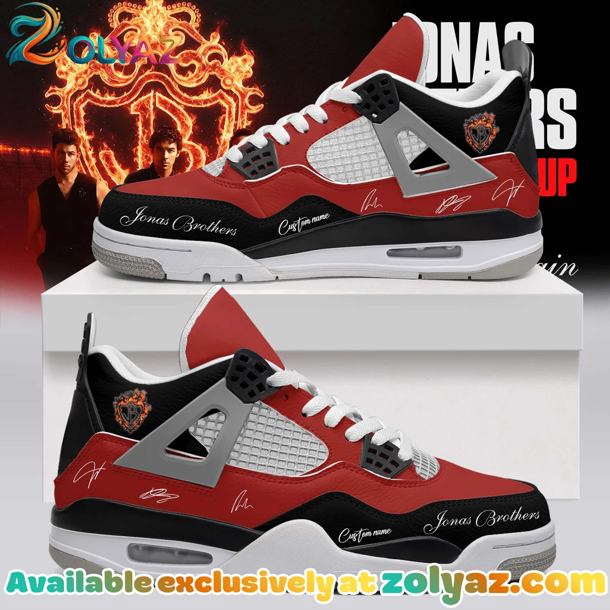 Jonas Brothers The Burning Up Tour Custom Air Force 1 & Jordan 1 Shoes (Design 16)