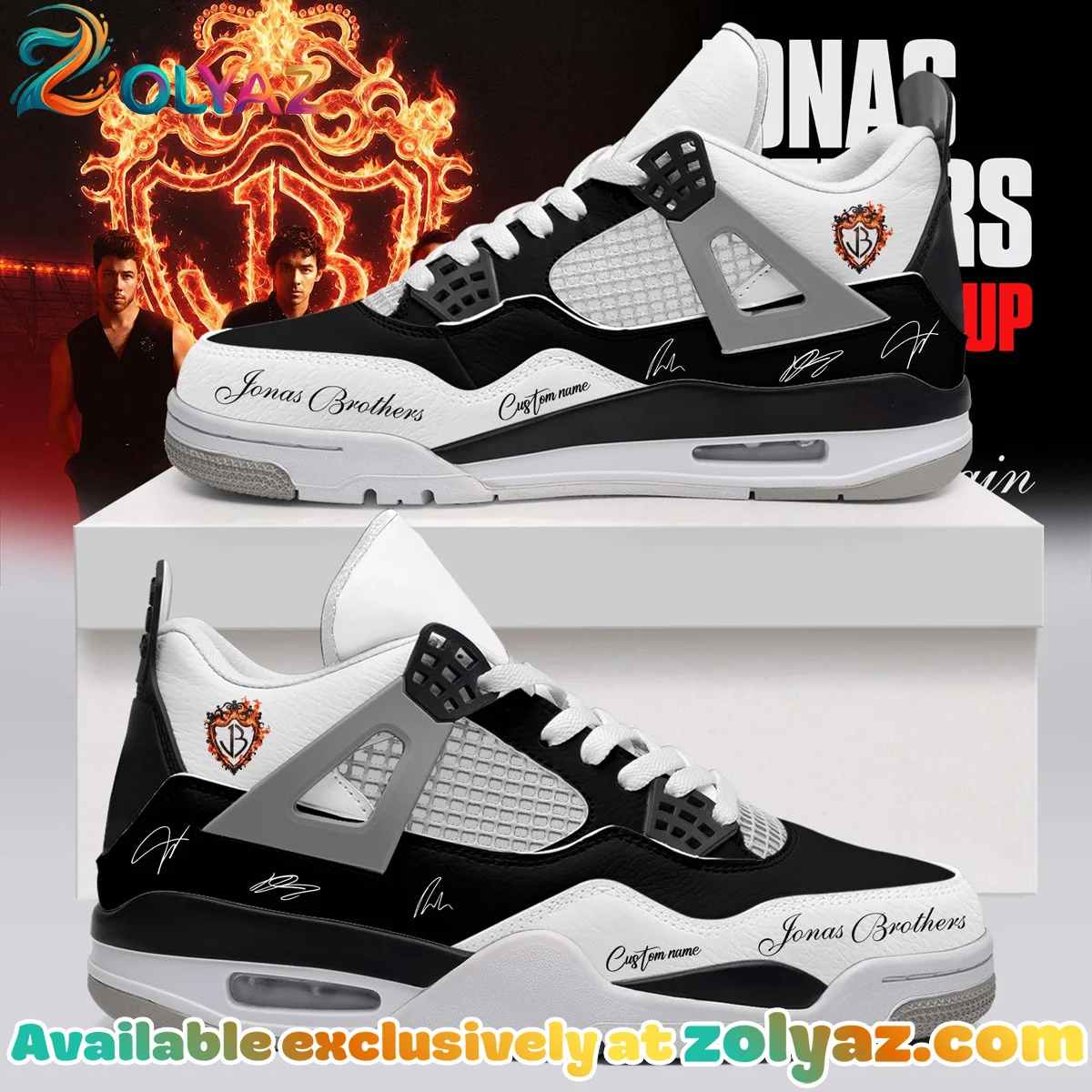 Jonas Brothers The Burning Up Tour Custom Air Force 1 & Jordan 1 Shoes [Batch 18]