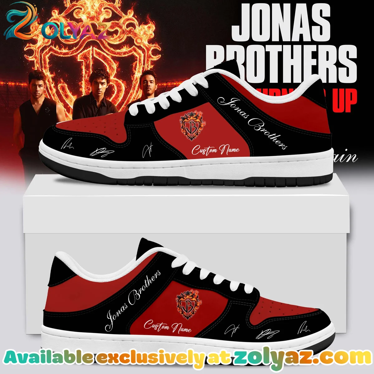 Jonas Brothers The Burning Up Tour Custom Air Force 1 & Jordan 1 Shoes [Drop 3]