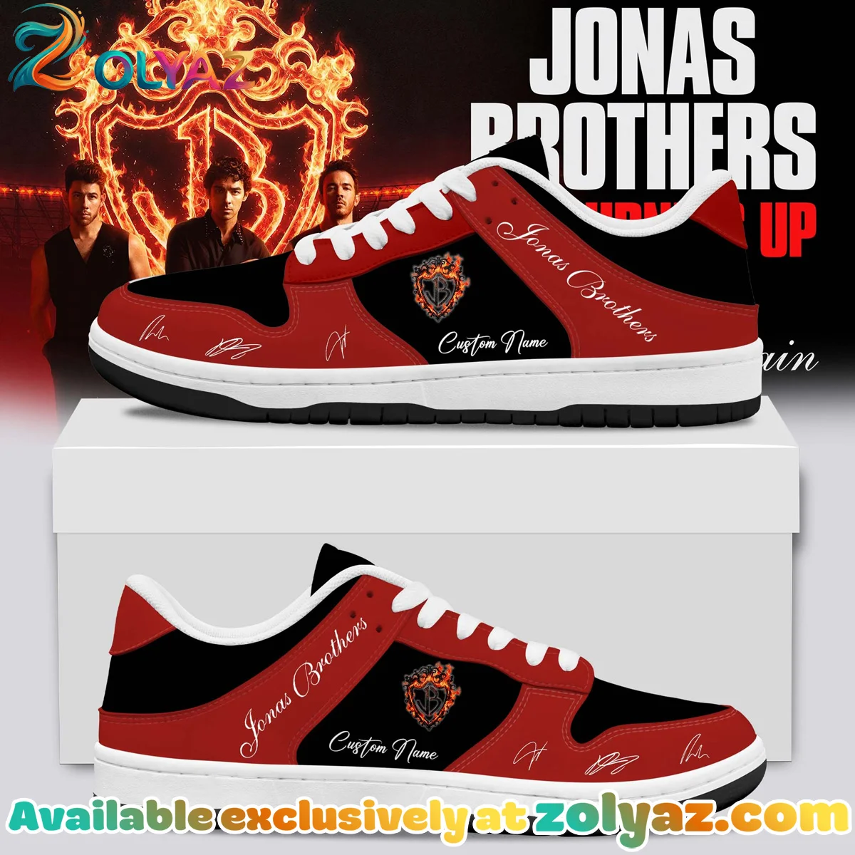 Jonas Brothers The Burning Up Tour Custom Air Force 1 & Jordan 1 Shoes (Style 2)