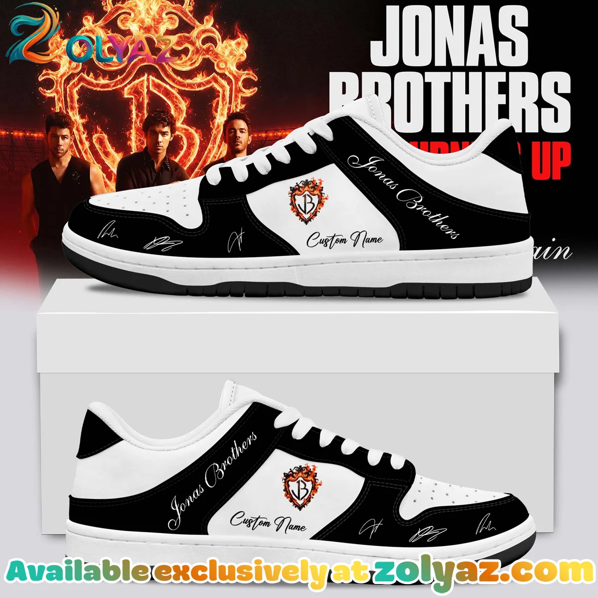 Jonas Brothers The Burning Up Tour Custom Air Force 1 & Jordan 1 Shoes (Design 1)