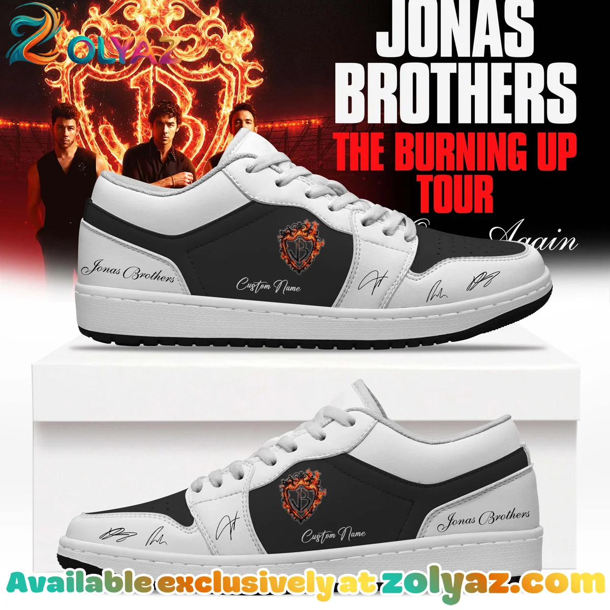 Jonas Brothers The Burning Up Tour Custom Air Force 1 & Jordan 1 Shoes [Drop 4]