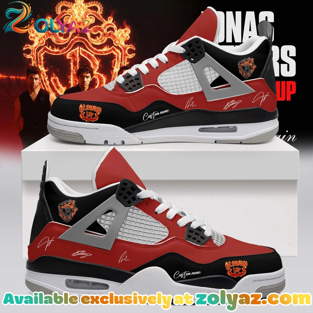 Jonas Brothers The Burning Up Tour Custom Air Force 1 & Jordan 1 Shoes - Series 10