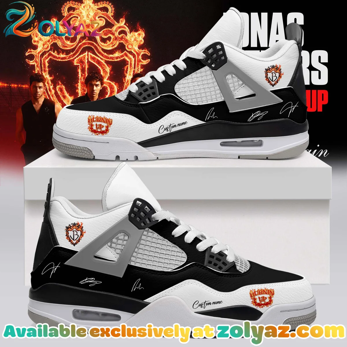 Jonas Brothers The Burning Up Tour Custom Air Force 1 & Jordan 1 Shoes (Release 11)