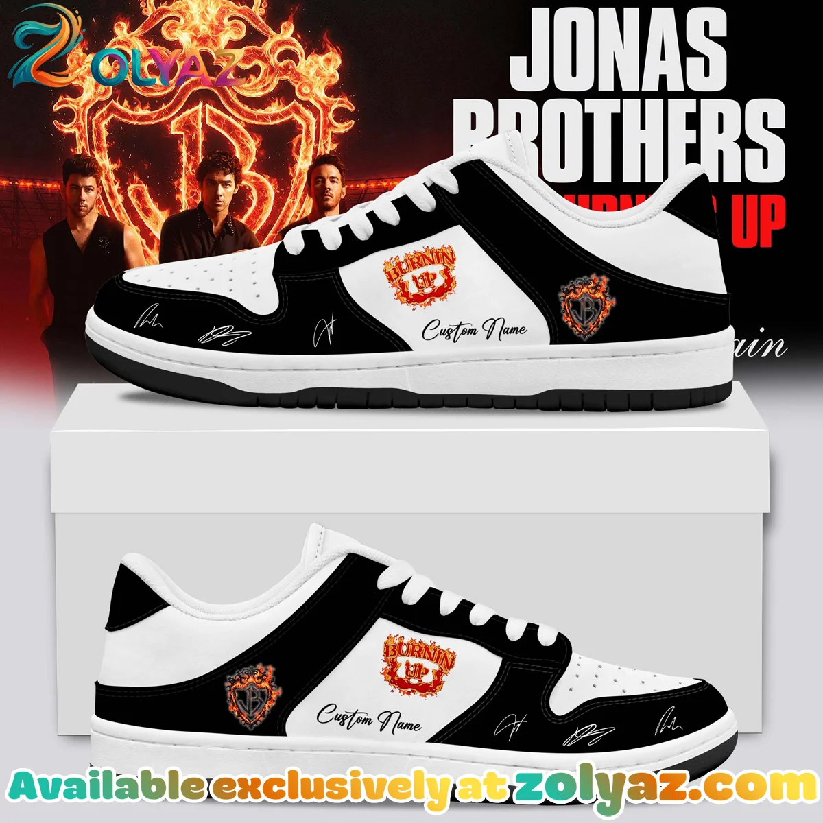 Jonas Brothers The Burning Up Tour Custom Air Force 1 & Jordan 1 Shoes [Drop 13]