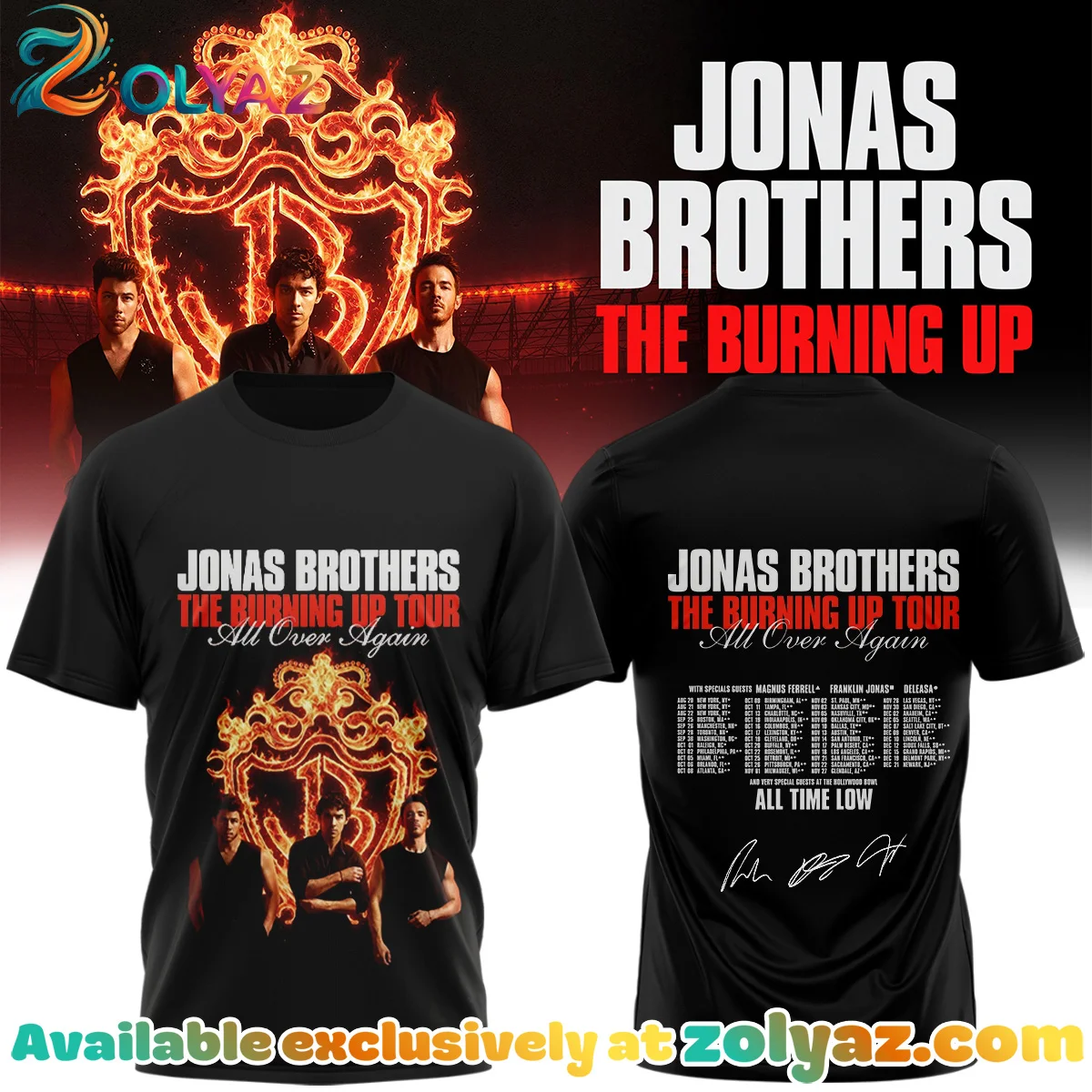 Jonas Brothers The Burning Up Tour Shirt & Hoodie - Variant 26