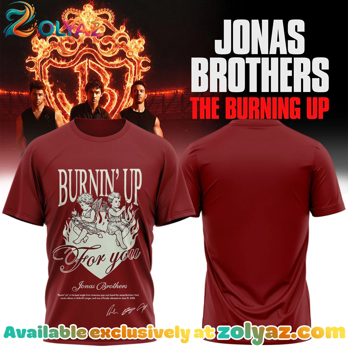 Jonas Brothers The Burning Up Tour Shirt & Hoodie - Variant 27
