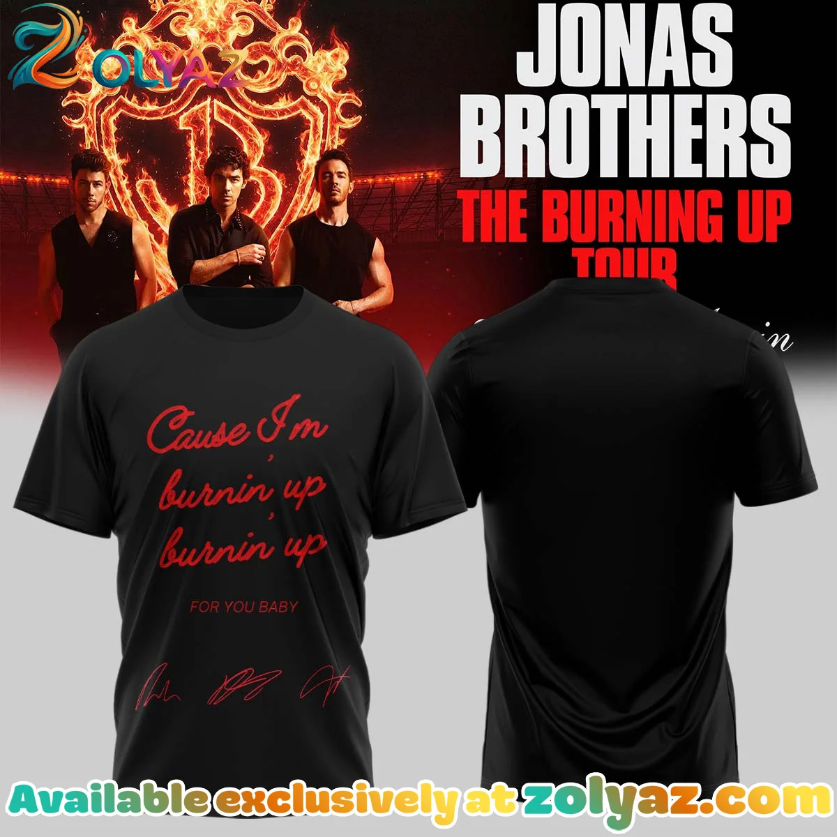 Jonas Brothers The Burning Up Tour T-Shirt & Hoodie (Style 25)