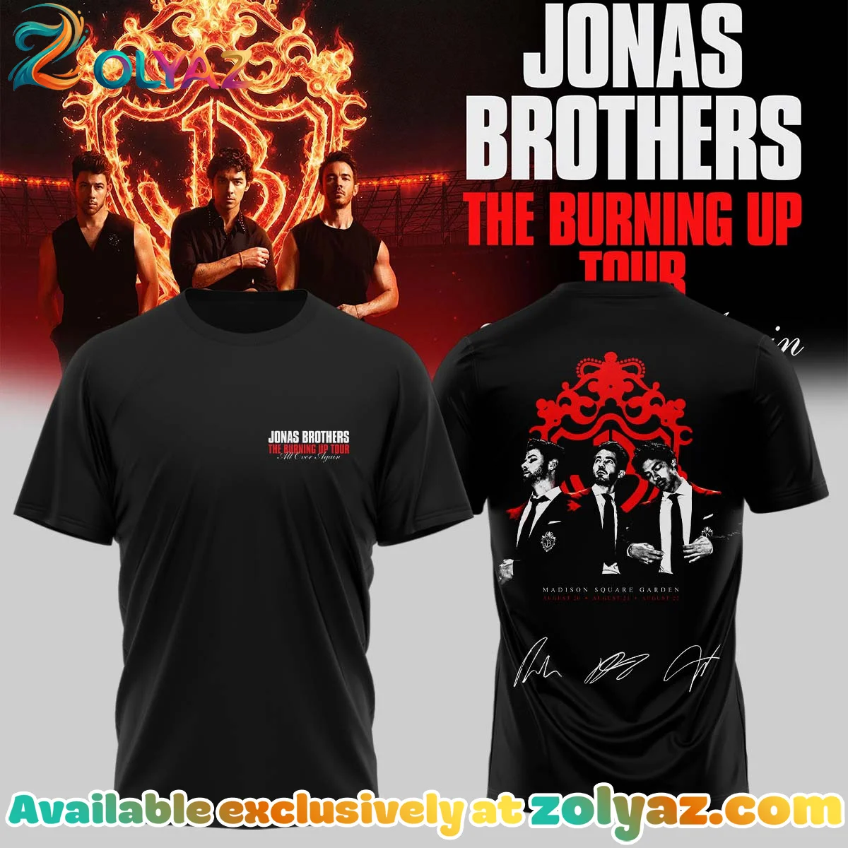 Jonas Brothers The Burning Up Tour T-Shirt & Hoodie (Design 31)