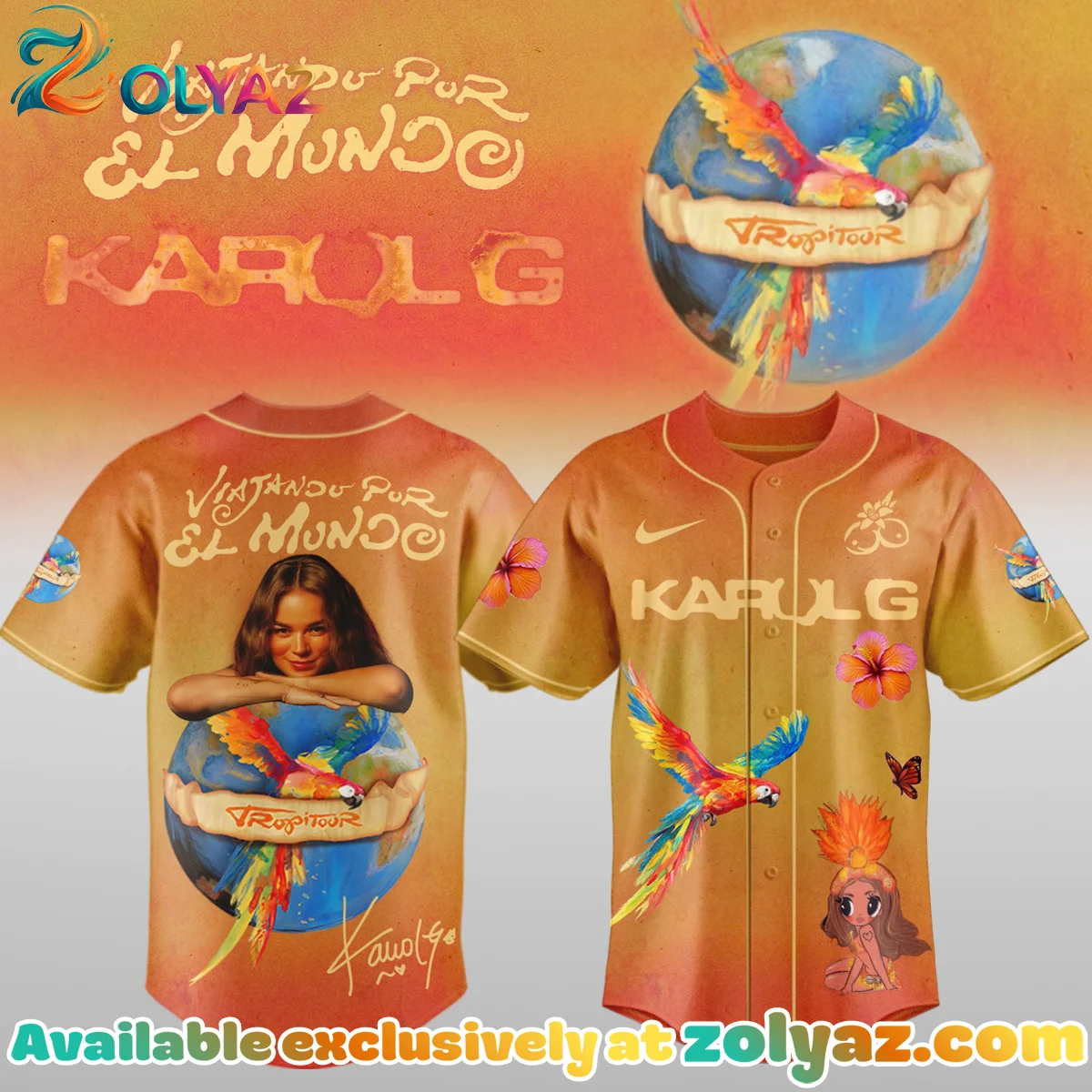 Karol G VIAJANDO POR EL MUNDO TROPITOUR Signature Jersey (Design 5)