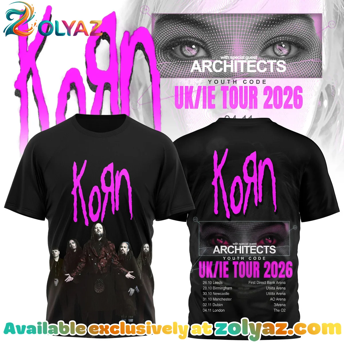 Korn Euro Tour T-Shirt & Hoodie - Variant 5