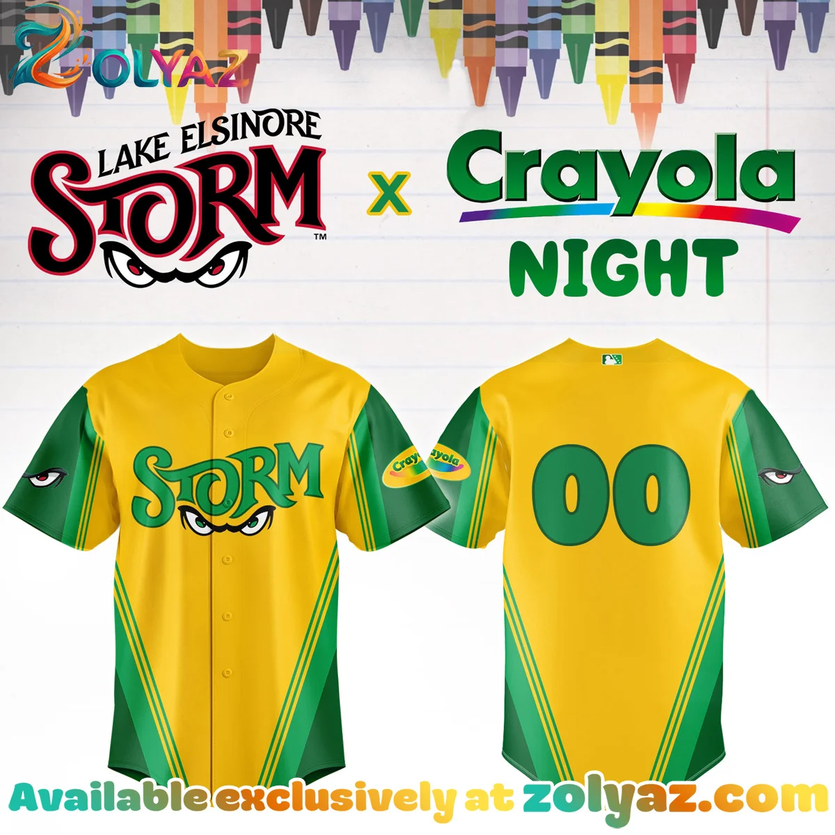 Lake Elsinore Storm Crayola Night Jersey Lake Elsinore Storm Crayola Night Jersey