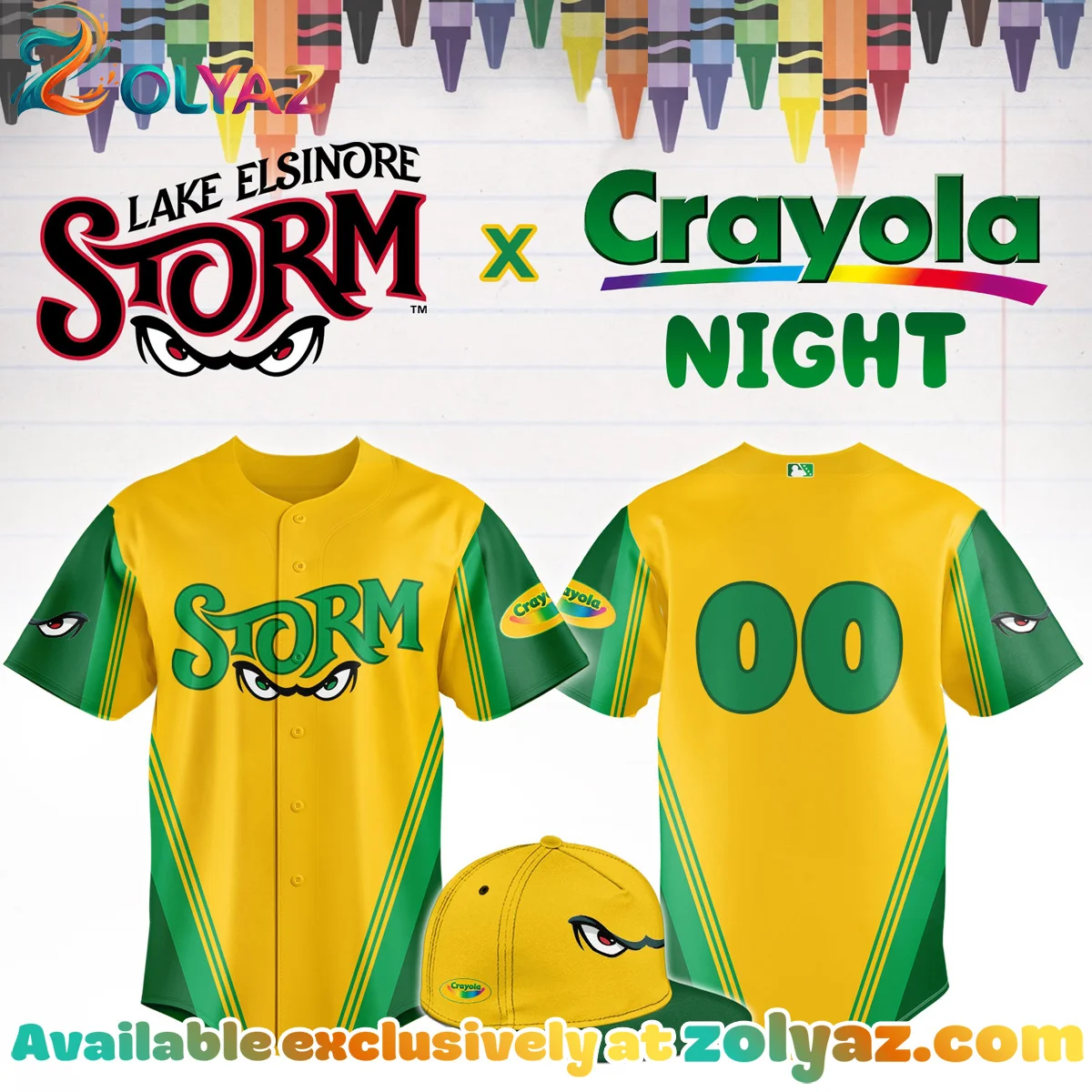 Lake Elsinore Storm Crayola Night Jersey