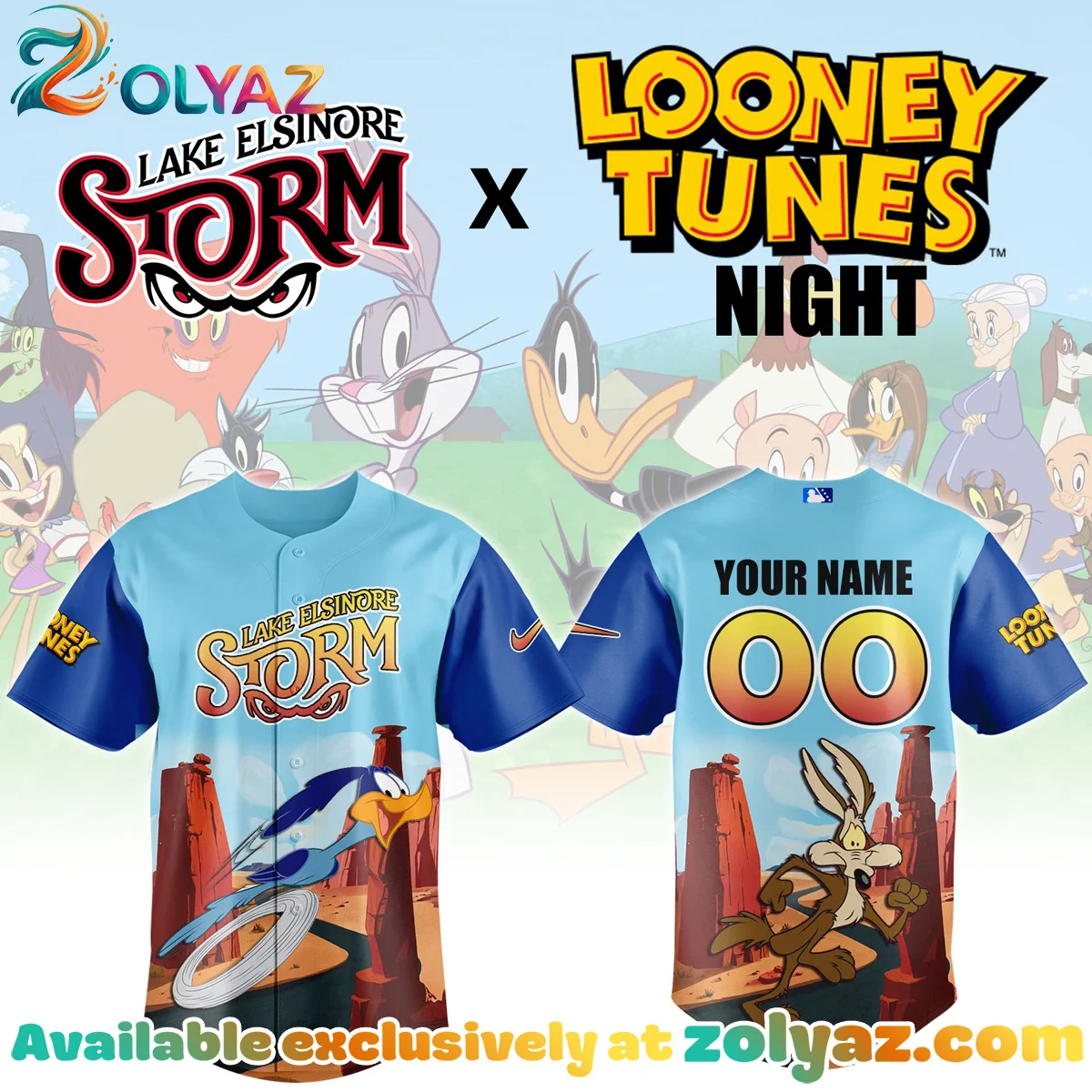 Lake Elsinore Storm Looney Tunes Night Jersey Lake Elsinore Storm Looney Tunes Night Jersey