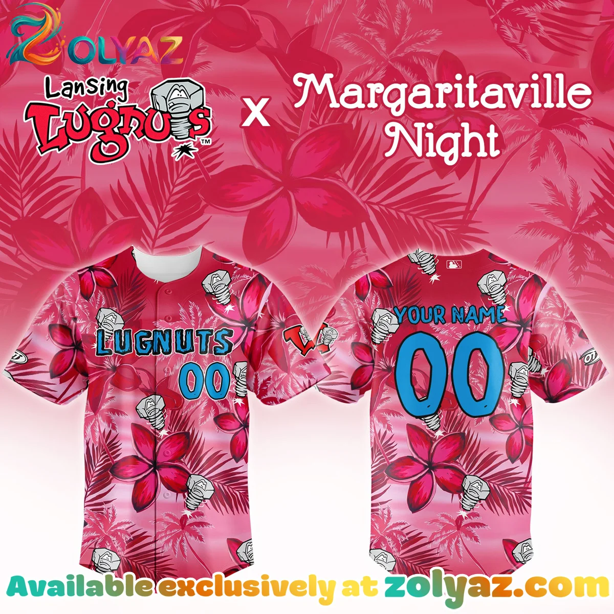 Lansing Lugnuts Margaritaville Night Jersey Lansing Lugnuts Margaritaville Night Jersey