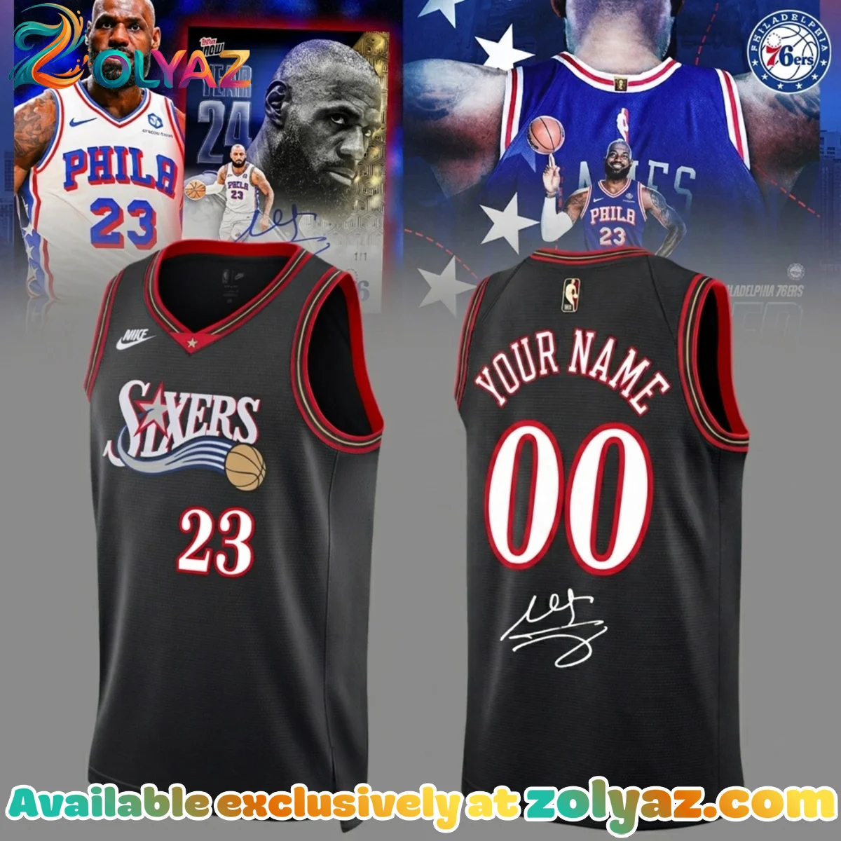LeBron James Philadelphia 76ers Jersey (Style 6)