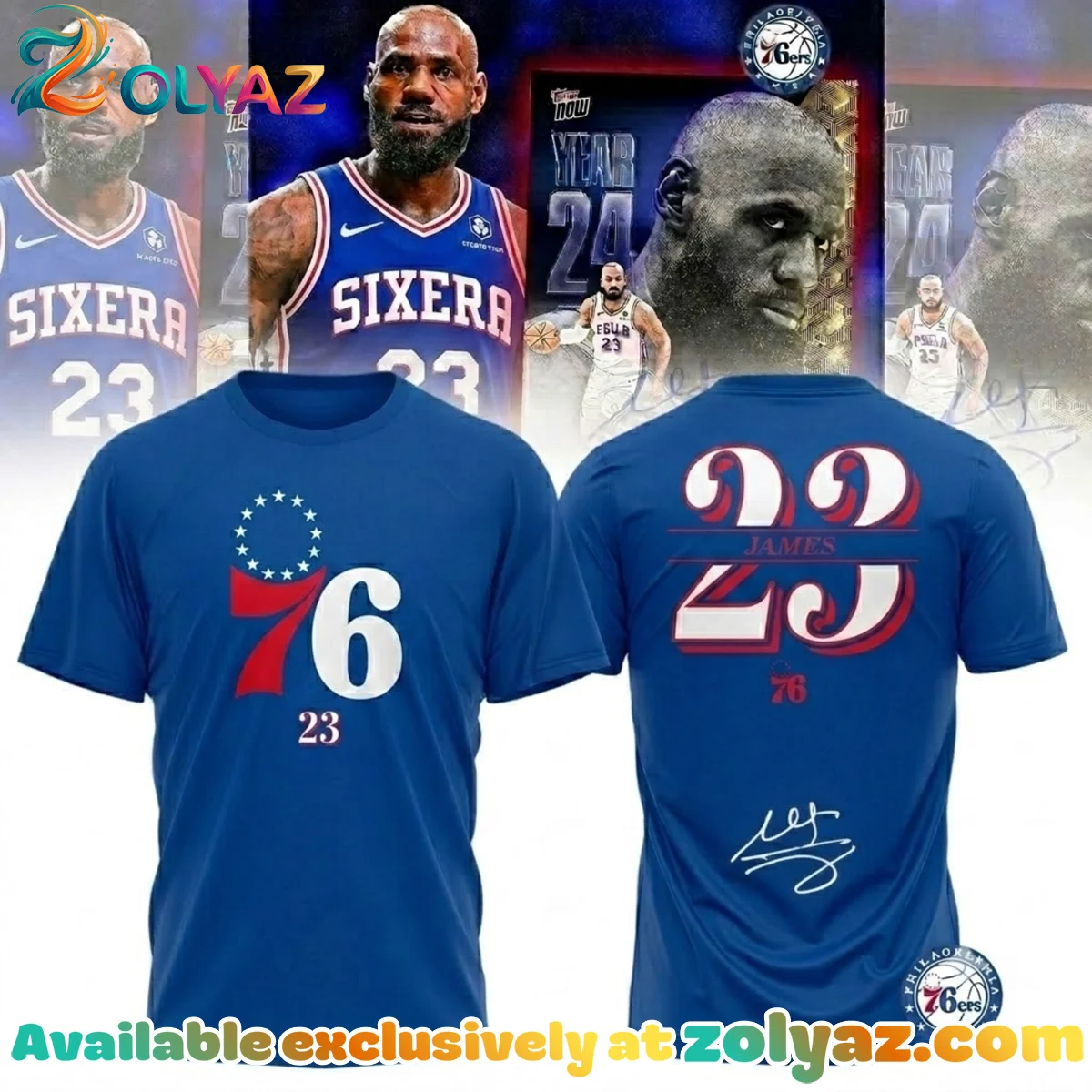 LeBron James Philadelphia 76ers T-Shirt & Hoodie (Style 16)