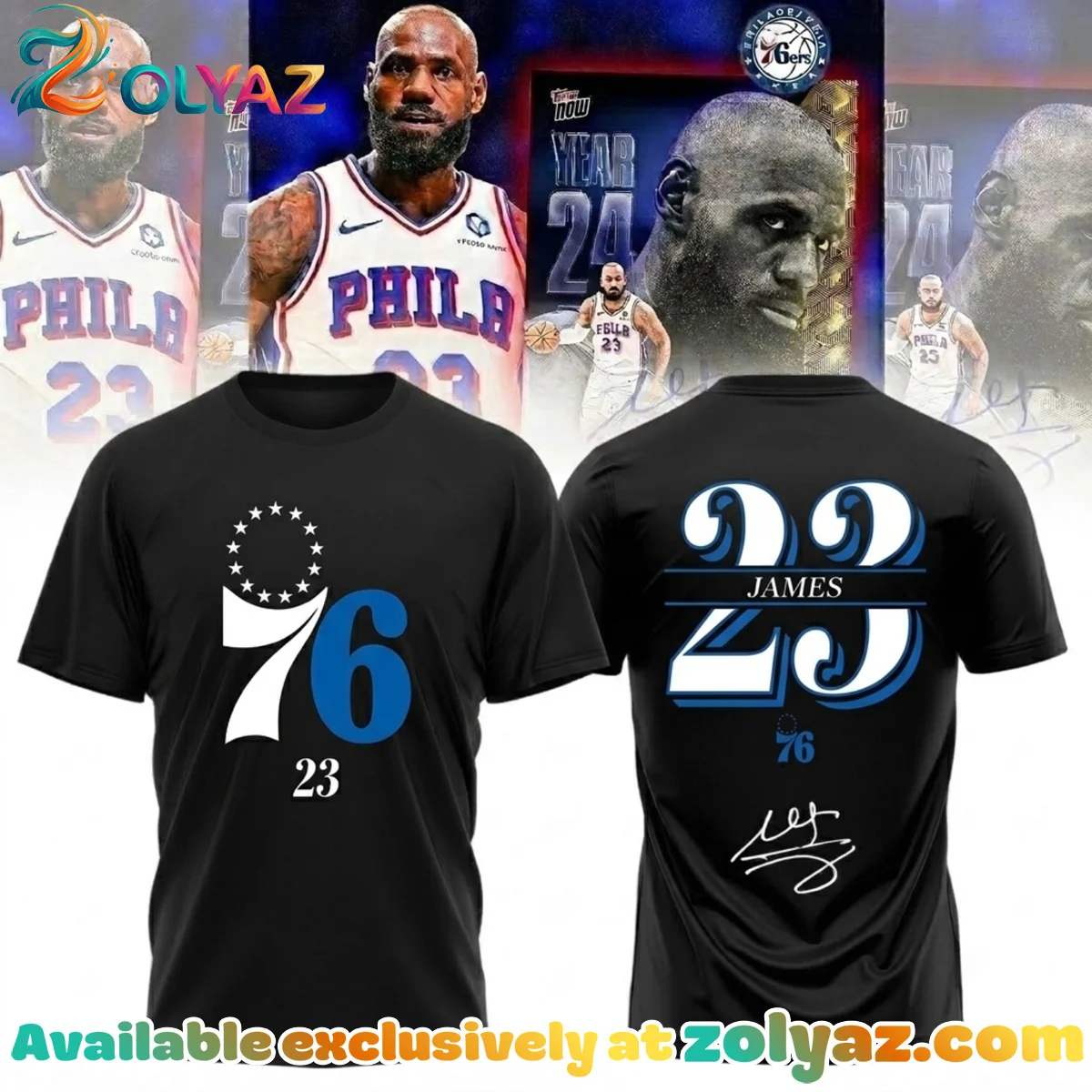 LeBron James Philadelphia 76ers Shirt & Hoodie - Series 12