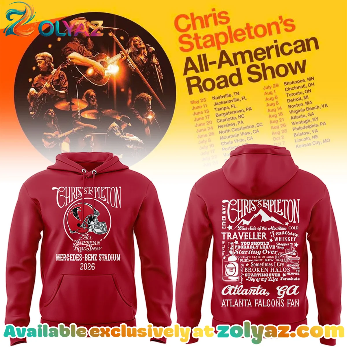 Atlanta Falcons x Chris Stapleton All-American Road Show T-Shirt & Hoodie [Drop 1]